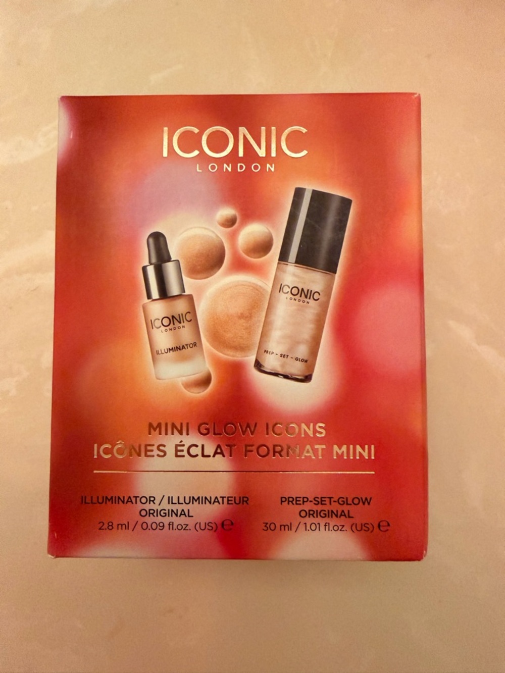 ICONIC London Mini Glow Icons - Peach Gold Set - Brand New